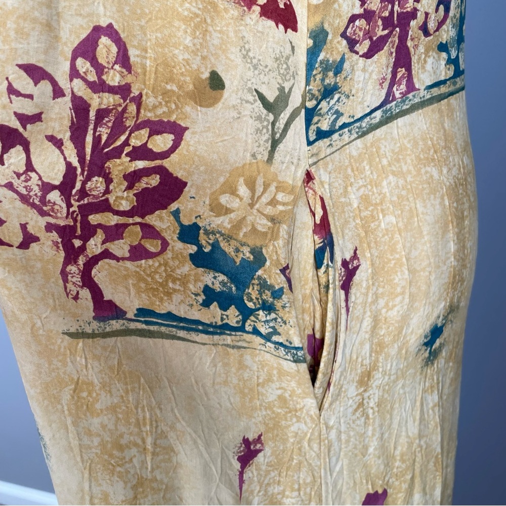 VTG Jams World Button Down Dress M Tank Style w Pockets Beautiful Foliage Print - Picture 6 of 14